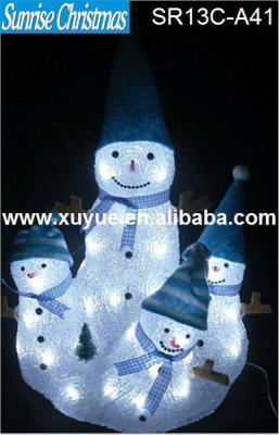 China Led Acrylic Crystal Santa Snowman Group LED Lights , Christmas Animated Acrylic LED Figures (MOQ: 100PCS GS/CE) SR13C-A41 for sale