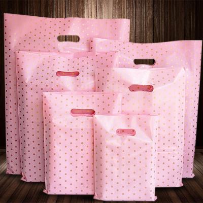 China Recyclable Custom Handle Plastic Bag Gift Plastic Packaging Shopping Bag For Garment Printed LOGO Promotion Bag for sale