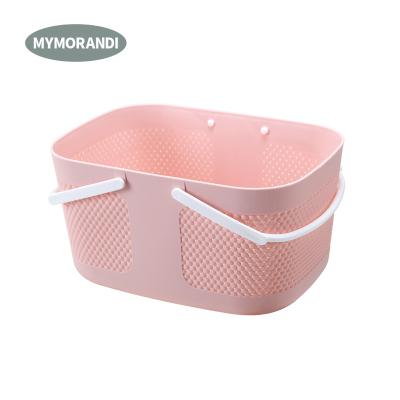 China Hot Selling Plastic Laundry Basket Stored Dirty Basket Bathroom Clothes Storage Basket With Handles for sale