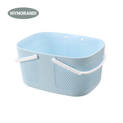 China Plastic Storage Basket Storage Organizer PP Laundry Basket with Handles for Bathroom Kitchen Bedroom for sale