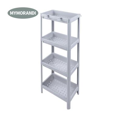 China Bathroom Home Rack Holder Organizer Storage Shelf Kitchen Stocked Plastic Shelf for sale