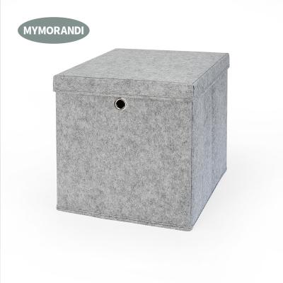 China Foldable Felt Storage Boxes Stored Cube Storage Box Bins With Lid for sale