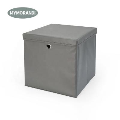 China High Quality Collapsible Trash Can Stored PU Storage Cube Storage Boxes With Lid For Dress Clothes Toy Storage for sale