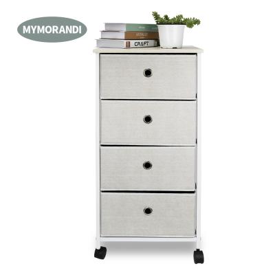 China Modern 4 Drawer Dresser Storage Tower Steel Frame Storage Cabinet For Living Room for sale