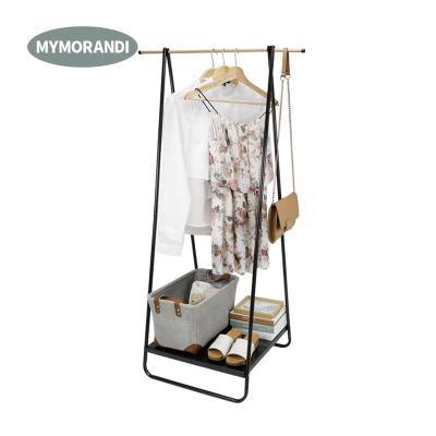 China Foldable High Quality Metal Clothes Rack Storage Shelf Garment Dryer Rack For Entrance Way for sale