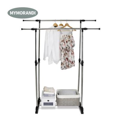 China MOBILE Stretch Bipolar Cloth Rack Garment Rack Dryer Clothes Drying Hanger for sale