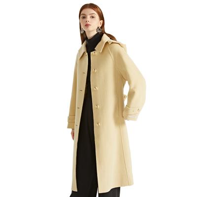 China British Winter Retro Hood Women's Double Breasted Jackets New Checked Thermal Belted Women's Jackets And Coats 2021 For Women for sale