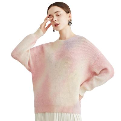 China Anti-wrinkle dyed knotting printed mohair womens wool wool sweaters, womens tops for sale