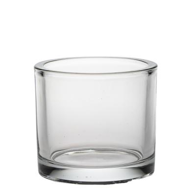 China Wholesale 250ml Modern Transparent Empty Cylinder Hot Sale Round Glass Candle Holders for sale