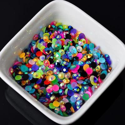 China Factory Wholesale Shinning Luminous 6mm Stone Fake Jelly Fake Stone 3mm 4mm 5mm Nail Resin Stones For Nails Decoration for sale