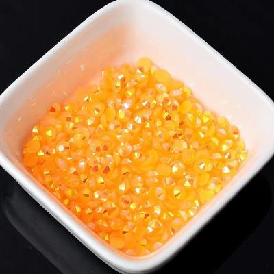 China XN Factory Wholesale Customized Rhinestones 6mm Bright Shinning Colors Jelly Resin Flakback Rhinestones 3mm 4mm 5mm For Nails for sale