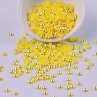 China Environmental Inspection Nail Jewelry Beads Wholesale Ready Running Flatback Half Round Beads Customized Color For Garment Decoration Accessories for sale