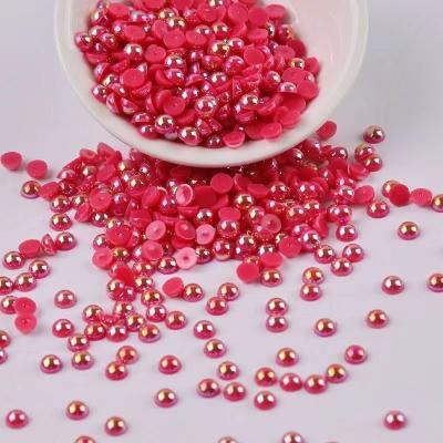 China Environmental Inspection Flatback Round Half Pearl Luxury Colors Decoration Nail Sticker Letter Style Nail Sticker For Garment Decoration Accessories for sale