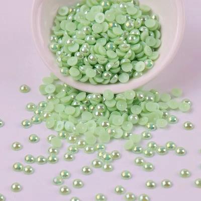 China Amazon Hot Sale Round Small Environmental Inspection Flatback Half Pearl Rhinestone Nail Customized Sizes Nail Decorations For Nail Art for sale