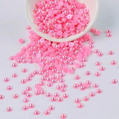 China Amazon Hot Selling Round Small Environmental Inspection Flatback Half Pearl Rhinestone Nail Customized Sizes Nail Decorations For Garment Accessories for sale