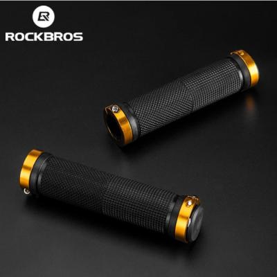 China 1 Pair Mountain Road Bicycle Handlebar Grips Ergonomic Non-Slip Damping Rubber Lock On Bike Grip End Cap Cover for sale