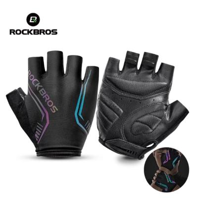 China High Reflective SBR Custom Protective Gloves Reflective Short Hands Gloves For Sports Cycle Half Finger for sale