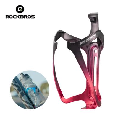 China Light Gradient Color Bottle Cage Aluminum Alloy Riding Electroplating Accessories Bike Water Bottle Holder for sale