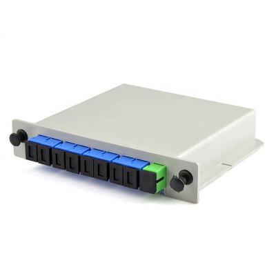 China DIN 1X8-PLC SC/UPC Fiber Optic PLC Splitter 1*8 Type 1260nm-1650nm Wavelength for sale