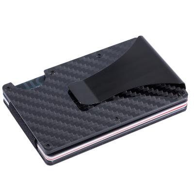 China Cash Men Slim Military Grade Carbon Fiber Money Clip Wallet Rfid Blocking Carbon Wallet With Money Clip for sale