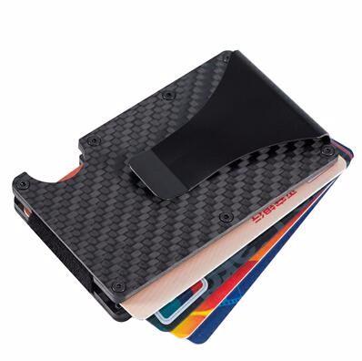 China RFID Best Men's Wallet Carbon Fiber Money Clip Credit Card Holder Bulk Price Carbon Fiber Holder for sale