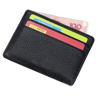 China New Ultra Light Leather Men's Small ID Credit Card Wallet Holder SZT0143 for sale