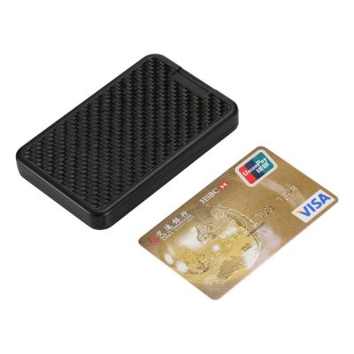 China Fashion Wholesale Carbon Fiber Plastic Credit Card Holder Slide Card Wallet for sale