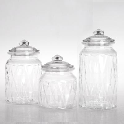 China Asian Zen Wholesale Kitchen Glass Food Spice Candy Coffee Storage Jar With Airtight Glass Lid for sale