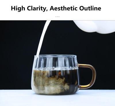 China 300ml High Borosilicate Color Handle Creative Modeling Clear Glass Mug Sight Glass Cup Viable Mountain for sale