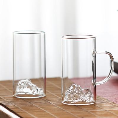 China Annual Hot Selling Simple Single Layer Transparent Glass Tea Cup Disposable With Handle Glass Cup for sale