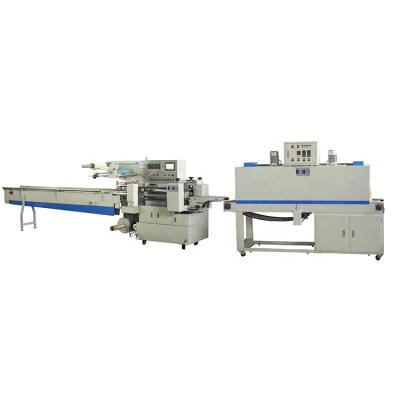 China Automatic Food Instant Noodle Cup Package Flow Shrink Wrap Machine With Shrink Tunnel for sale