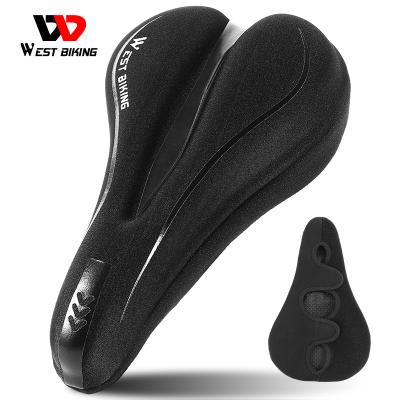 China Silica gel filling technology; WESTERN CYCLING Memory Sponge Bike Seat Saddle Cover Cycle Bicycle Hollow Saddle Bicycle Cycling Soft Pad Bicycle Saddle Cover for sale