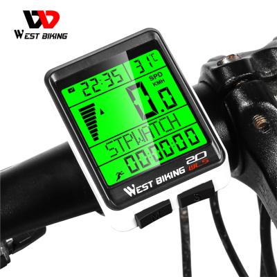 China 2.1 Inch WESTERN BIKING 5 Languages ​​Backlight Cycling Wireless Waterproof Bike Computer Speed ​​Ometer Radio Exercise Bike Bicycle Computer for sale