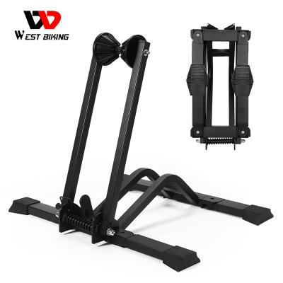 China Durable WEST BIKING Foldable Portable Bicycle Parking Rack Mountain Bike Maintenance Support Frame Vehicle Display Stand for sale