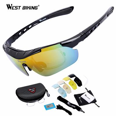 China Sports Sun Glasses WEST BIKING Polarized Bike Glasses Bike Eyewear Outdoor Sunglasses Ciclismo Bike Glasses 5 Glasses Outdoor Sport Cycling Glasses for sale