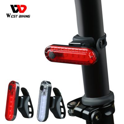 China Fashionable Decoration WEST Bicycle Light Waterproof Cycling Taillight Cycling Riding Bicycle Rear Light Rechargeable MTB LED Rear Light for sale