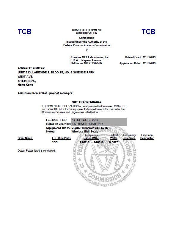 FCC - ANDESFIT LIMITED