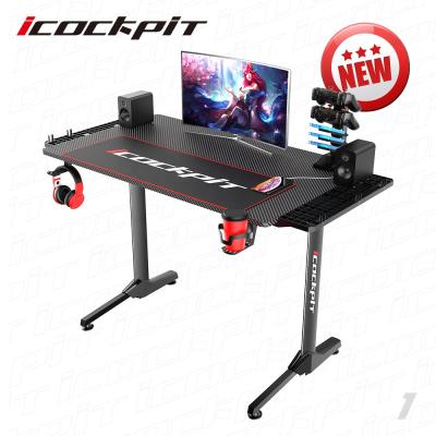 China Factory Price Adjustable Ergonomic Saitu Gaming Table Escritorio (Other) Office Desk T Form Cheap Gamer PC Computer Gaming Table Gaming Desks for sale