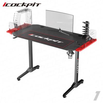 China (Other) Latest Adjustable Design With RGB LED Light PC Laptop Gaming Desk for sale