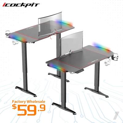 China Other Amazon Hot Sale Computer Desk With Led Gaming Desktop PC Laptop Table for sale