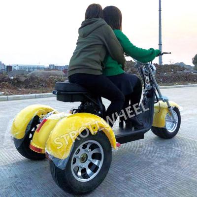 China 2019 New 1000w 1500w Two Seat Detachable Battery 3 Wheel Electric Scooter / Golf Tricycle / Motorcycle 18X9.5inch for sale