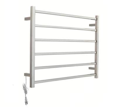 China Electric Heater Bathroom Heated Towel Rack Rail 6 Bars Ladder Clothes Heater Warmer for sale