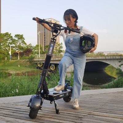 China Unisex NFC Cards or Password Start ESHINER 60V 72V 6000W 8000W 11inch Tire 60-150km Long Range Electric Scooter with Auxiliary Wheels for sale