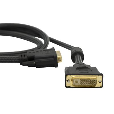 China Dvi to black gold plated dvi braided 24+1/24+5 dvi to dvi cable for hdtv projectors computers for sale