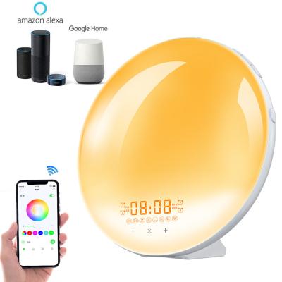 China 7 Colors Sunrise/Smart Tuya Sunset Life APP WiFi Smart Wake Up Workday Light Alarm Clock with 7 Colors Sunrise/Smart Tuya Sunset Life APP Works with AlexaGoogle Home for sale