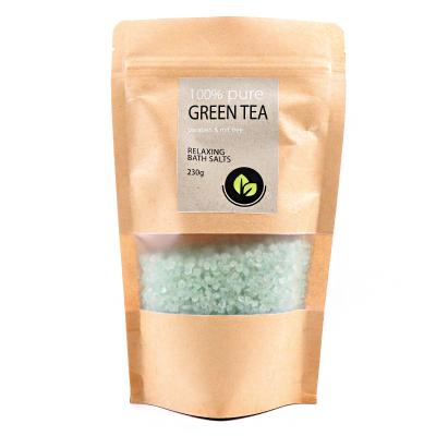 China New Body Products 100% Pure Paraben Free Moisturizing Green Tea Bath Relaxing Cleansing Salt for sale