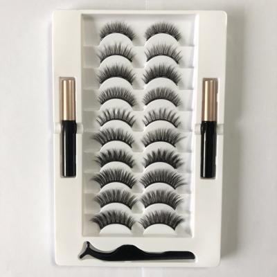 China Synthetic Hair Highlight Magnetic Kit 10 Pairs Mix 5 Magnets Fiber 3d Eyelash Extension for sale