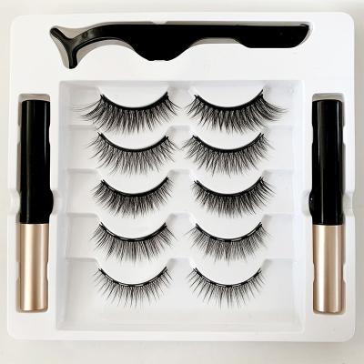 China Private Label Invisible Magnetic Lashes Long Natural Magnetic Eyelashes Set Clean Magnetic Eyelashes Brand for sale