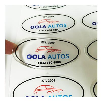 China Dome Labels 15Mm Waterproof Transparent White Ink Label Waterproof Holographic Round Clear Epoxy Sticker for sale