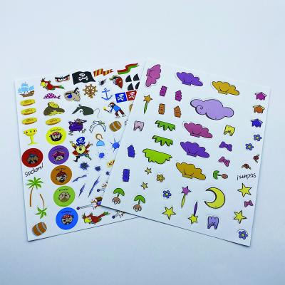 China 2 X 12CM A4 Customized Waterproof Paper Label Cartoon Kawaii Eco Printing Cute Design Kiss Cut Sticker Sheet With Names For Kids for sale